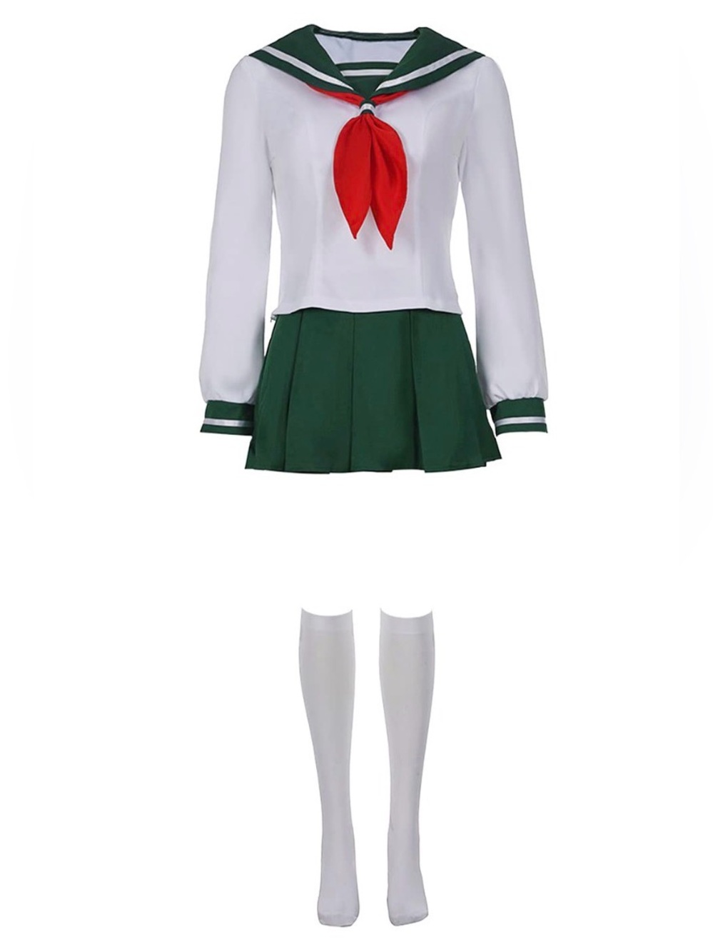 Kagome Higurashi School Uniform Anime Sailor Dress Cosplay Costume Junior S